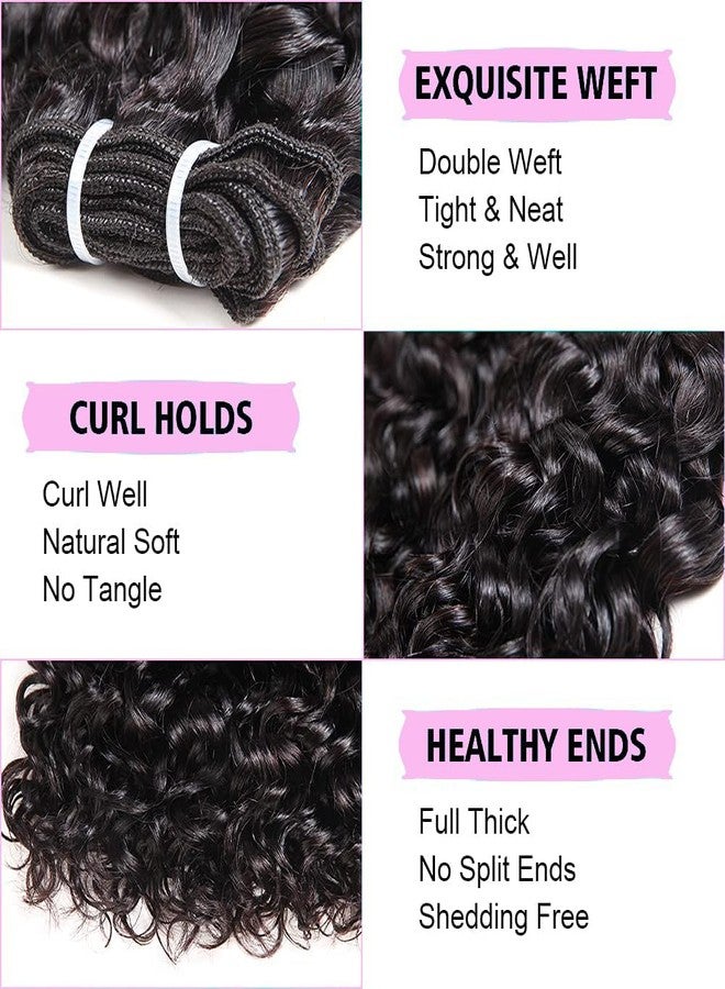 hengya Curly Bundles Human Hair 4 Bundles 8 8 8 8 Inch 12A Unprocessed Brazilian Curly Virgin Hair Short Bundles 50 Gram/Bundle Natural Color - Image 5